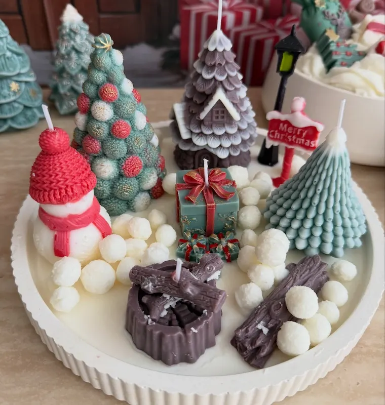 DIY Christmas candles homemade
