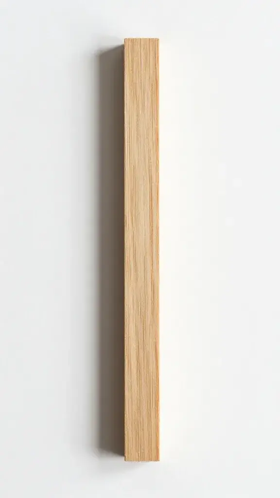 Single wood wick strip showing natural grain texture