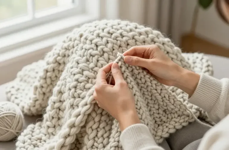 How to Make a Chunky Arm Knit Blanket in 2 Hours: No Needles Needed