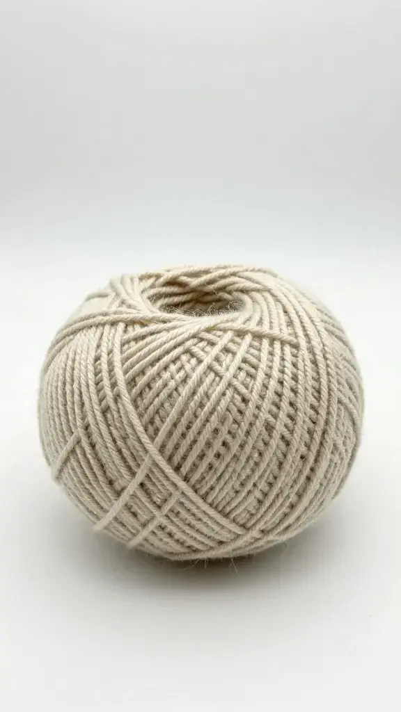 Single ball of light beige worsted weight yarn