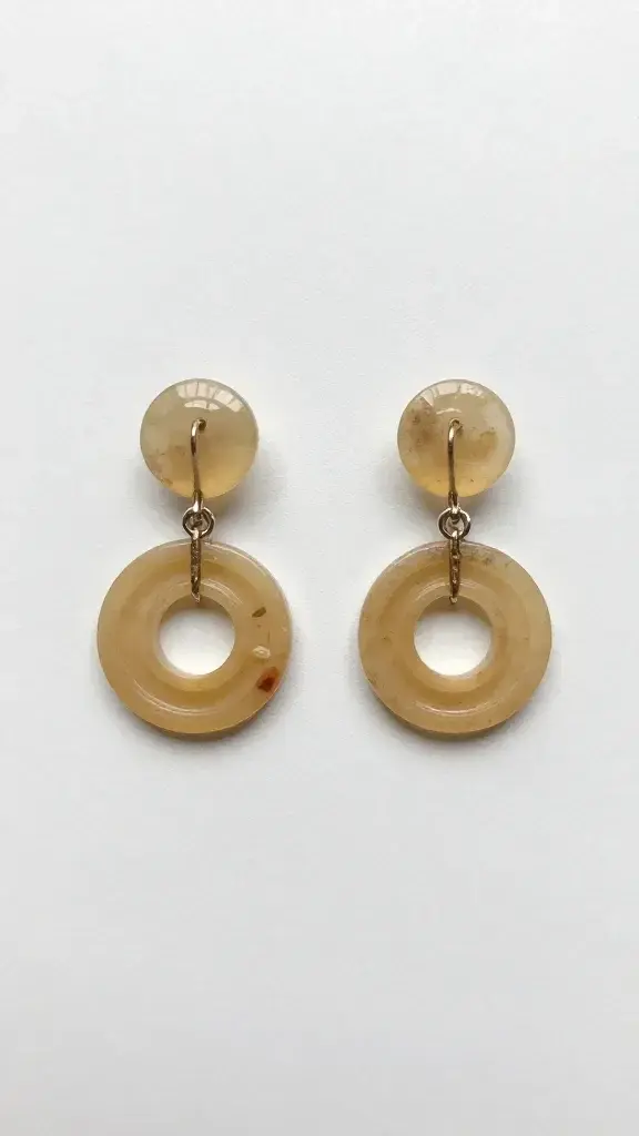 Overhead view of unmolded resin earring on workspace