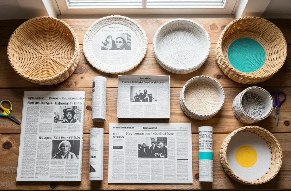 How to Make Newspaper Craft Projects: 10 Functional Upcycled Paper Ideas