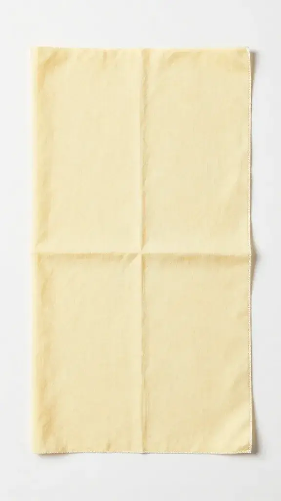 White cotton fabric piece dyed soft yellow ochre