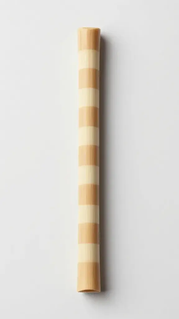 Single striped polymer clay cane before slicing