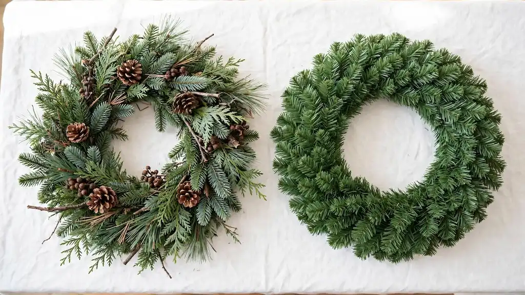 artificial vs natural Christmas wreath which is better