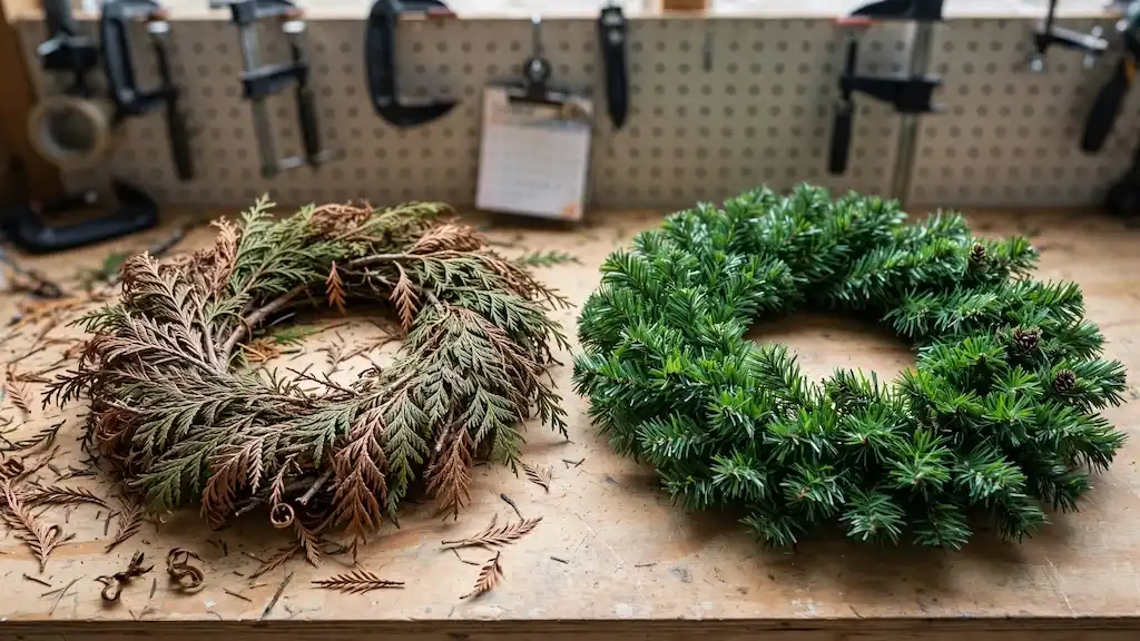artificial vs natural Christmas wreath which is better