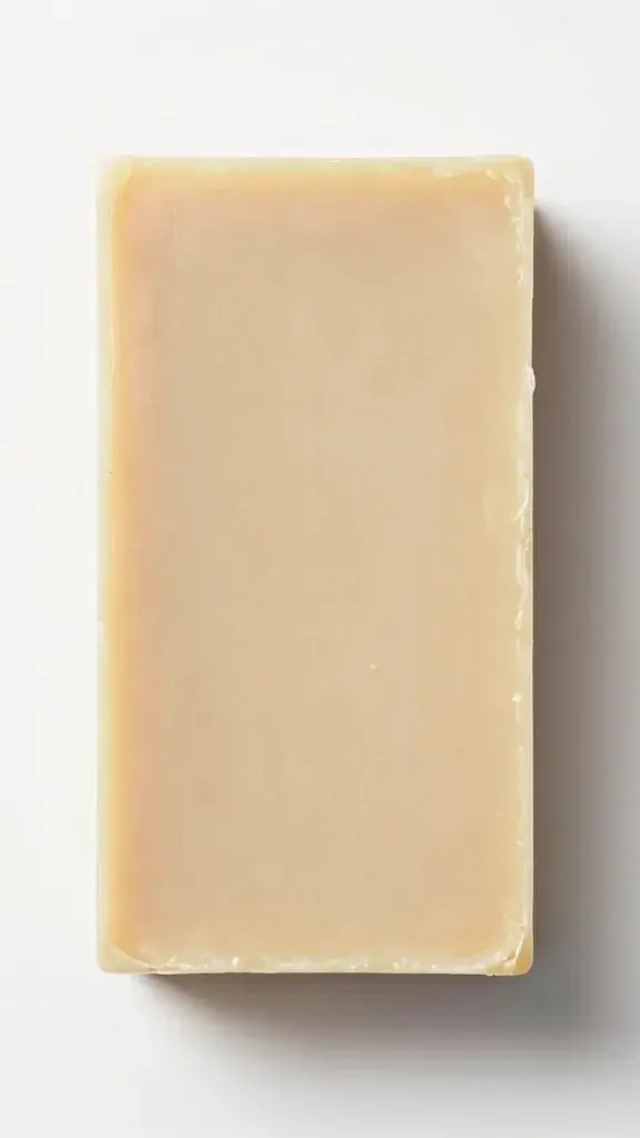Overhead view of raw soap loaf before cutting