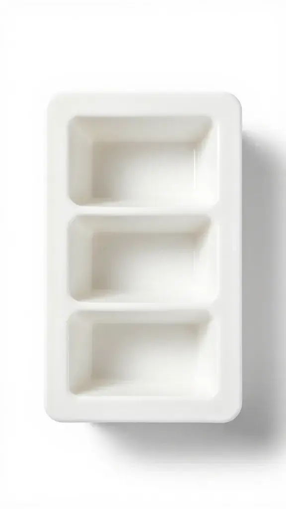 Single white silicone soap mold with rectangular cavities