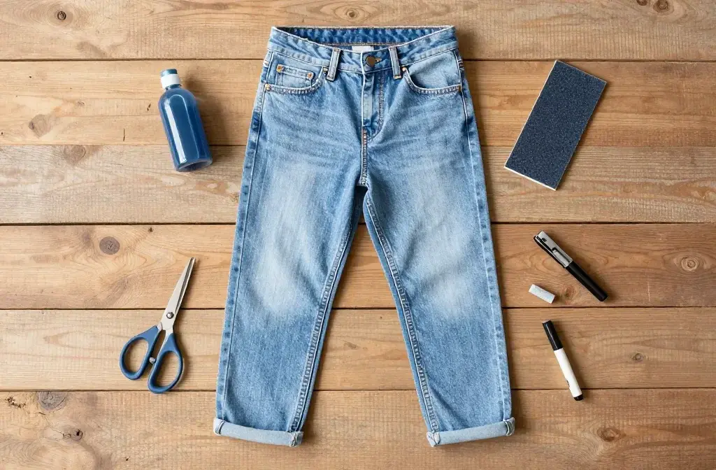 How to Thrift Flip Jeans: Cutting Distressing and Dyeing Denim DIY