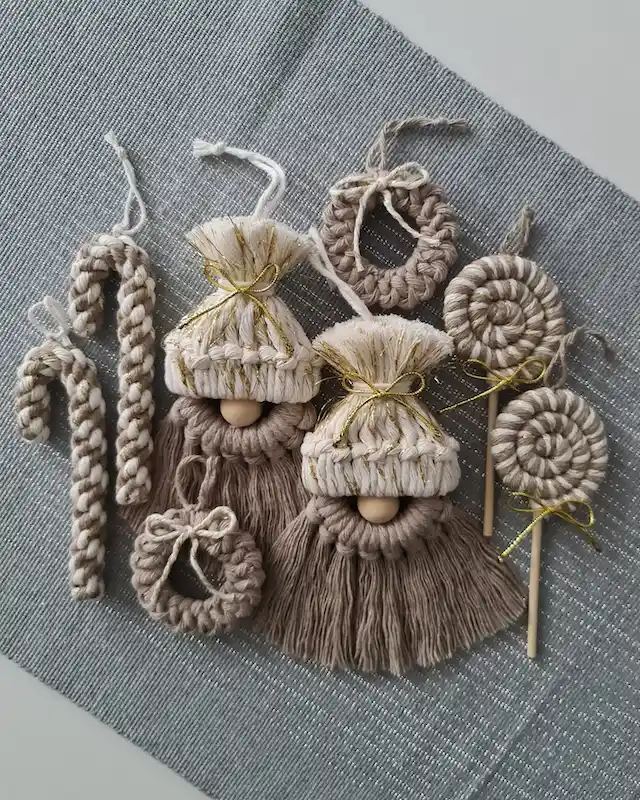 macrame Christmas ornaments DIY