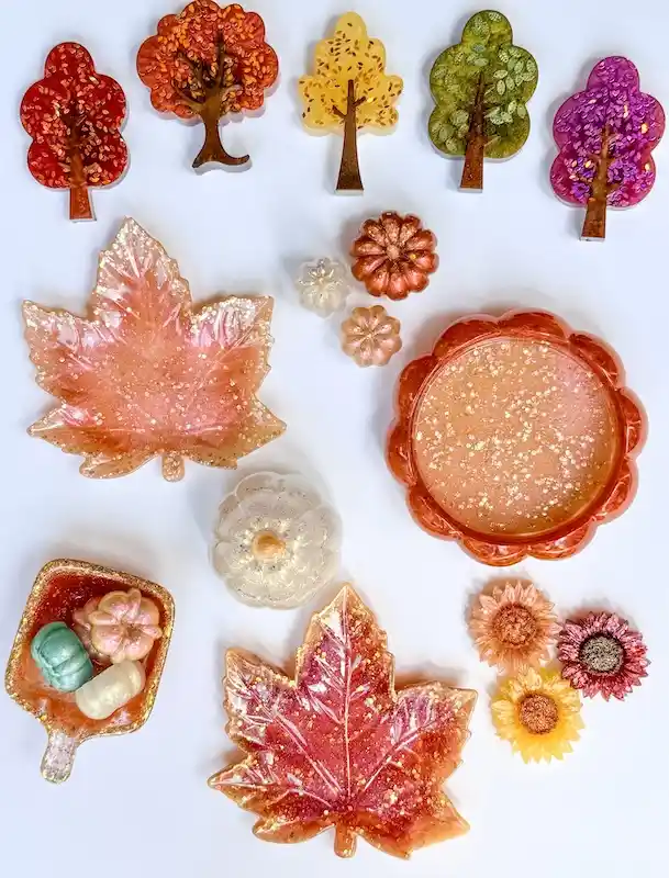 fall resin art ideas autumn color pours