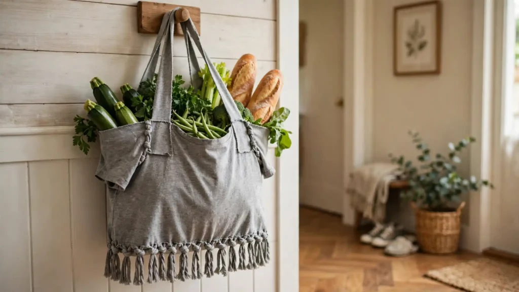 How to Upcycle Old T-Shirts Into Useful Home Items (No Sewing Required) 4 how to upcycle old t-shirts no sewing