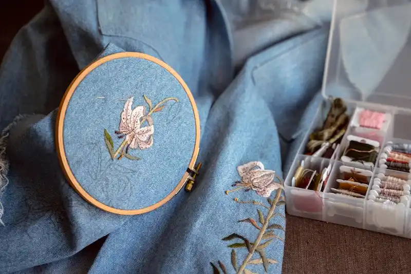 how to frame embroidery in a hoop finish display